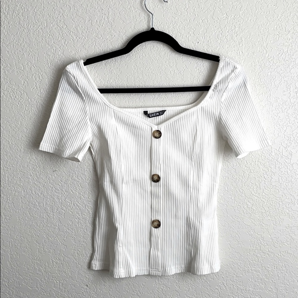 Shein White Short Sleeve Top
